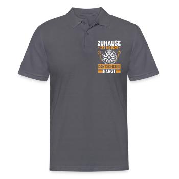 Zuhause Dartscheibe Hängt Hobby Dartspieler - Männer Poloshirt - Anthrazit - Vorne - Nico (186cm)