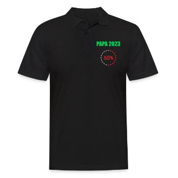 Papa 2023 Chargement de la paternité Devenir papa - Polo Homme - noir - Devant - Kai (181cm)