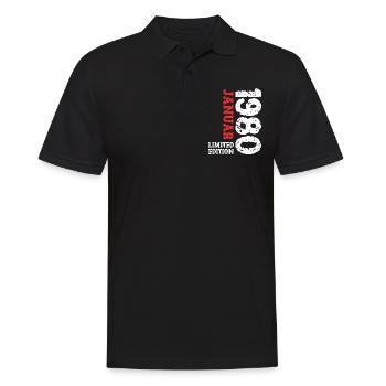 1980 ' s janvier édition limitée déco tenue d’anniversaire - Polo Homme - noir - Devant - Kai (181cm)