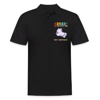 Kindergarten 2023 Einhorn Mädchen Tochter Kita - Männer Poloshirt - Schwarz - Vorne - Kai (181cm)