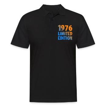 1976 Limited Edition Birthday Gift Wife Husband - Men's Polo Shirt - black - Front - Kai (181cm)