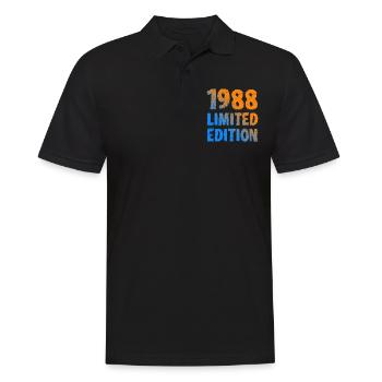 1988 Limited Edition Geburtstag Geschenk Frau Mann - Männer Poloshirt - Schwarz - Vorne - Kai (181cm)