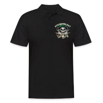 Steirerbluat Is Koa Himbeersoft Trachten Slogan - Männer Poloshirt - Schwarz - Vorne - Kai (181cm)