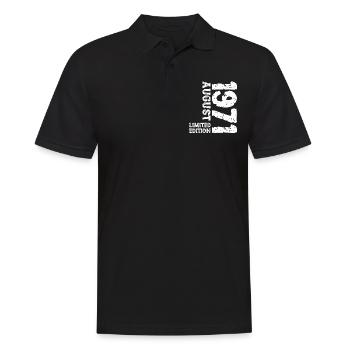 1971 August Limited Edition 52. Geburtstag Outfit - Männer Poloshirt - Schwarz - Vorne - Kai (181cm)