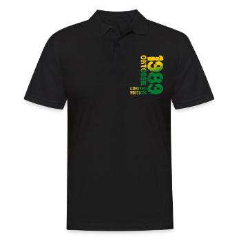 1989 Oktober Limited Edition 34. Geburtstag Deko - Männer Poloshirt - Schwarz - Vorne - Kai (181cm)
