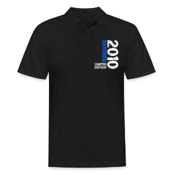 2010 Oktober Limited Edition 13. Geburtstag Deko - Männer Poloshirt - Schwarz - Vorne - Kai (181cm)