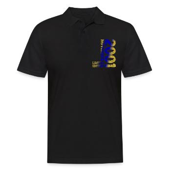 2001 November Limited Edition 22. Geburtstag Deko - Männer Poloshirt - Schwarz - Vorne - Kai (181cm)