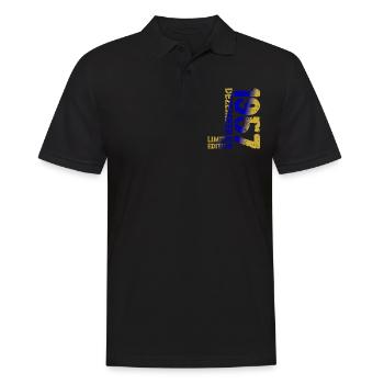 1957 Dezember Limited Edition 66. Geburtstag Deko - Männer Poloshirt - Schwarz - Vorne - Kai (181cm)