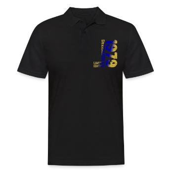 1979 Dezember Limited Edition 44. Geburtstag Deko - Männer Poloshirt - Schwarz - Vorne - Kai (181cm)