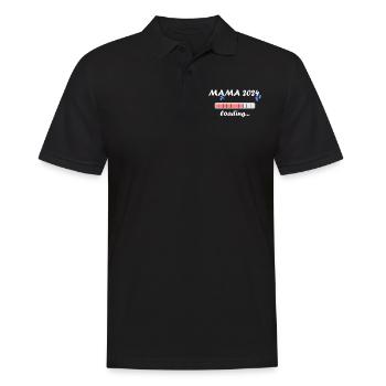Mama 2024 Loading Schwangerschaft Bekanntgabe Baby - Männer Poloshirt - Schwarz - Vorne - Kai (181cm)