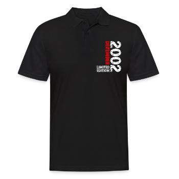 2002 Dezember Limited Edition 21. Geburtstag Deko - Männer Poloshirt - Schwarz - Vorne - Kai (181cm)