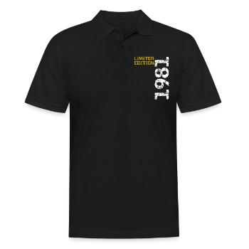 1981 Limited Edition Geburtstag Geschenk Frau Mann - Männer Poloshirt - Schwarz - Vorne - Kai (181cm)