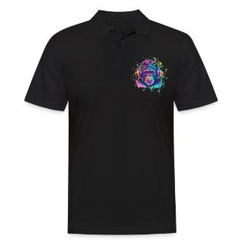 Singe Avec Casque Décoration Femme Cadeau Homme - Polo Homme - noir - Devant - Kai (181cm)