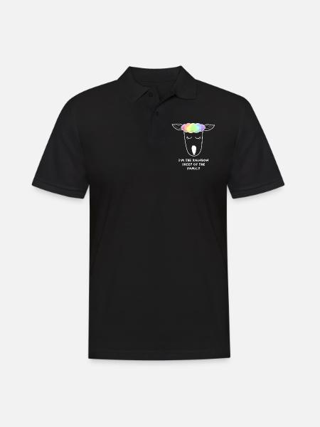 Rainbow Sheep rainbow sheep LGBTQ - Men's Polo Shirt - black