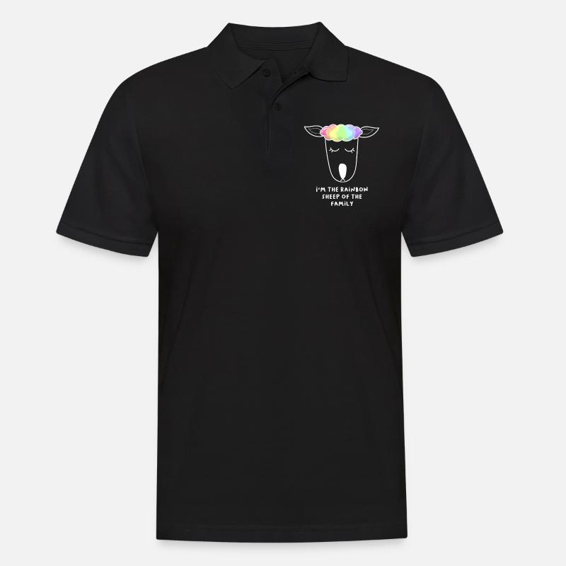 Rainbow Sheep Regenbogenschaf LGBTQ - Männer Poloshirt - Schwarz