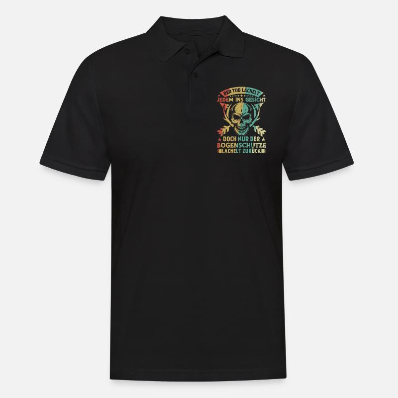 Bogenschießen Geschenk Bogenschützen Spruch - Männer Poloshirt - Schwarz
