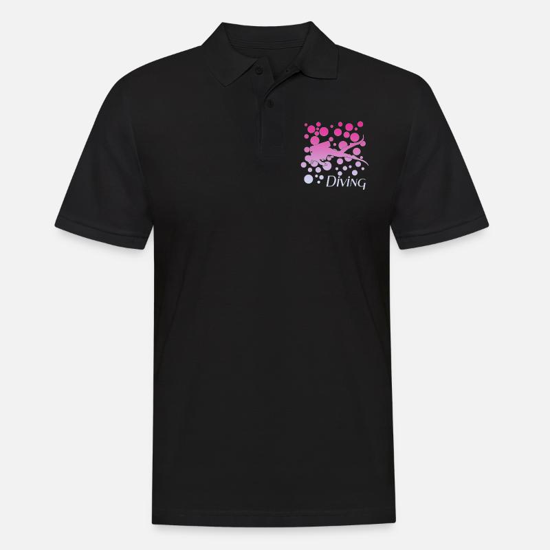 Diving - Männer Poloshirt - Schwarz