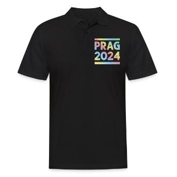 Prag 2024 Bunt Urlaub Team - Männer Poloshirt - Schwarz - Vorne - Kai (181cm)