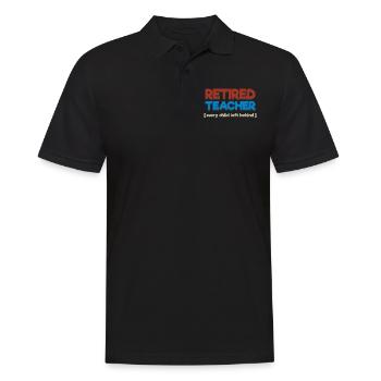 Pensionierter Lehrer - Männer Poloshirt - Schwarz - Vorne - Kai (181cm)