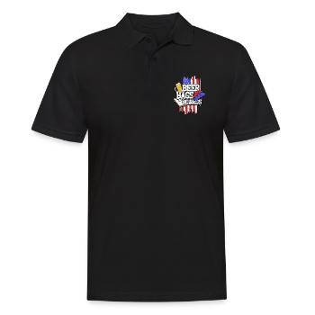 Cornhole Bierbeutel und -bretter - Cornhole Lover - Männer Poloshirt - Schwarz - Vorne - Kai (181cm)