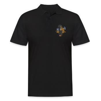 Dackel Hund Gewichtheben - Hund - Männer Poloshirt - Schwarz - Vorne - Kai (181cm)