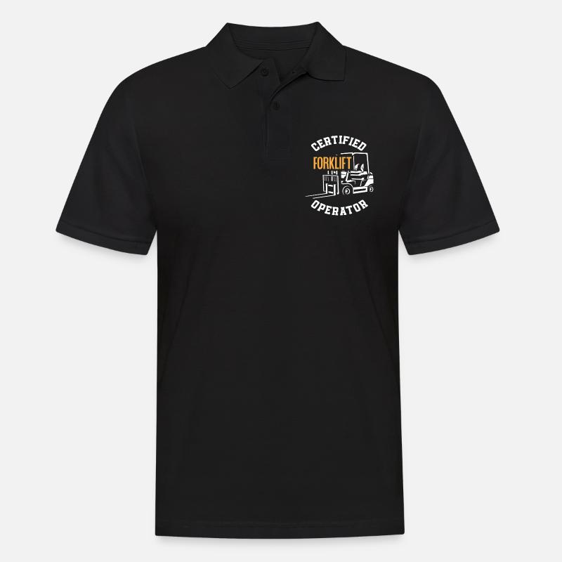 Zertifizierter Gabelstaplerfahrer Gabelstapler - Männer Poloshirt - Schwarz