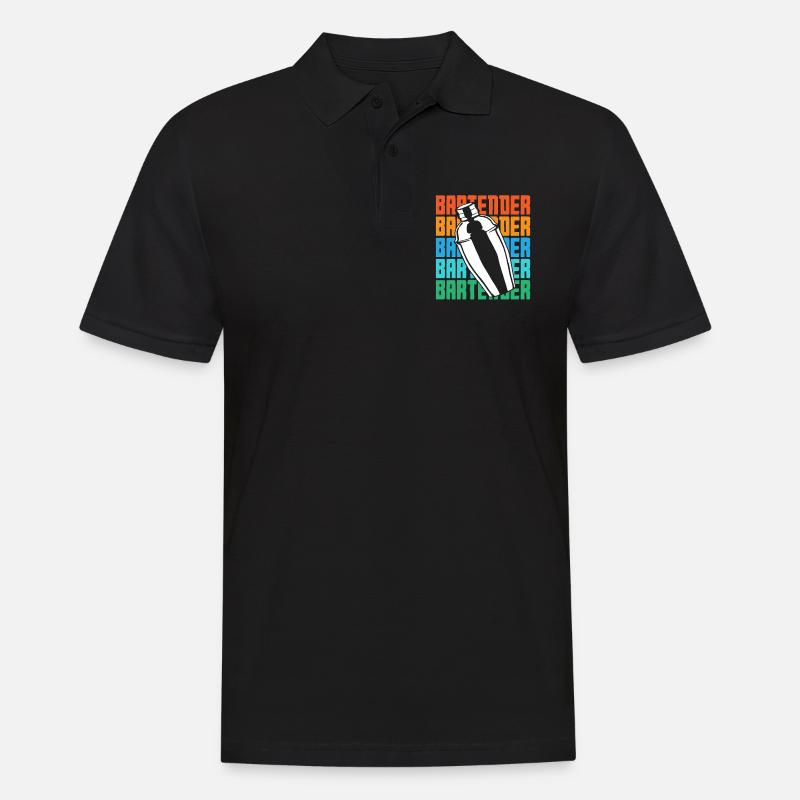 Barkeeper Shaker Retro Style Design - Männer Poloshirt - Schwarz