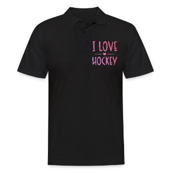 Ich liebe Hockey - Männer Poloshirt - Schwarz - Vorne - Kai (181cm)