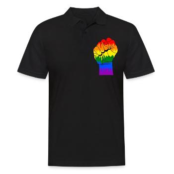 Schwule Faust - Männer Poloshirt - Schwarz - Vorne - Kai (181cm)