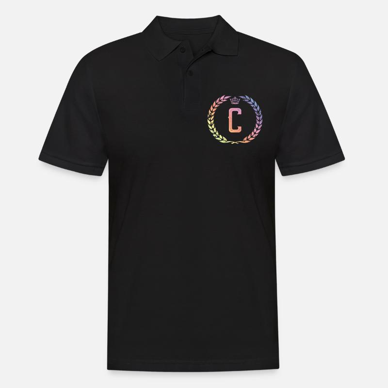 C Buchstabe Kranz - Männer Poloshirt - Schwarz