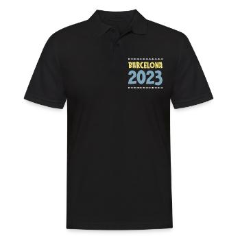 Barcelona 2023 - Männer Poloshirt - Schwarz - Vorne - Kai (181cm)