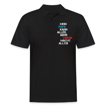Lustige Mama Papa Geschenk Freche Familie Sprüche - Männer Poloshirt - Schwarz - Vorne - Kai (181cm)