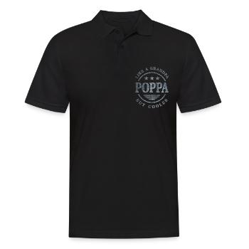 Poppa Like a Grandpa But Cooler Dad Grandpa - Men's Polo Shirt - black - Front - Kai (181cm)