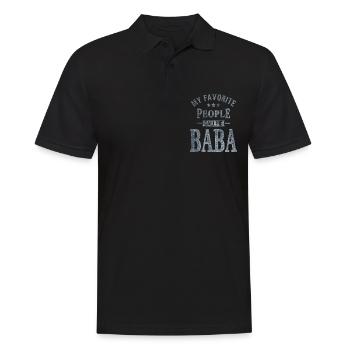 Mes gens préférés m’appellent Baba Papa Grand-père - Polo Homme - noir - Devant - Kai (181cm)