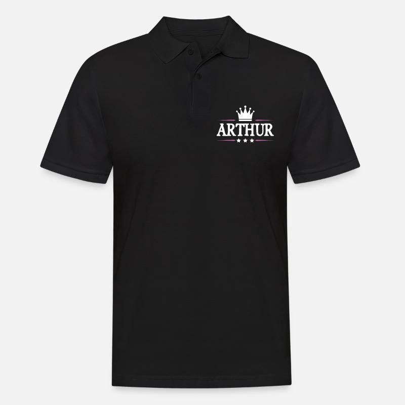 Arthur - Männer Poloshirt - Schwarz