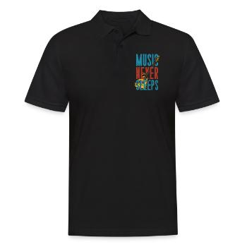 Vintage Rock Guitar Guitarist Electric Guitar Bassist - Men's Polo Shirt - black - Front - Kai (181cm)