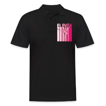 11.Geburtstag Mädchen Pink Ballerina Retro Style - Männer Poloshirt - Schwarz - Vorne - Kai (181cm)