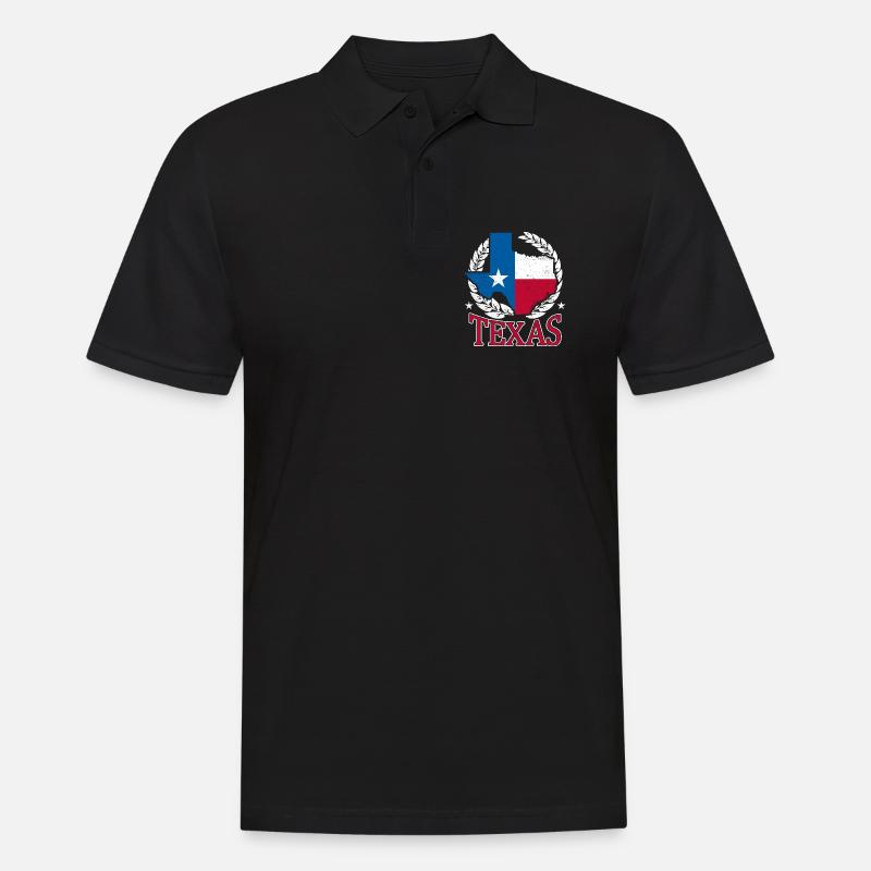 Texas Laurel State Pride - Männer Poloshirt - Schwarz