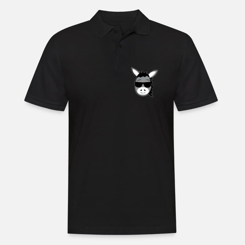 Esel - Männer Poloshirt - Schwarz