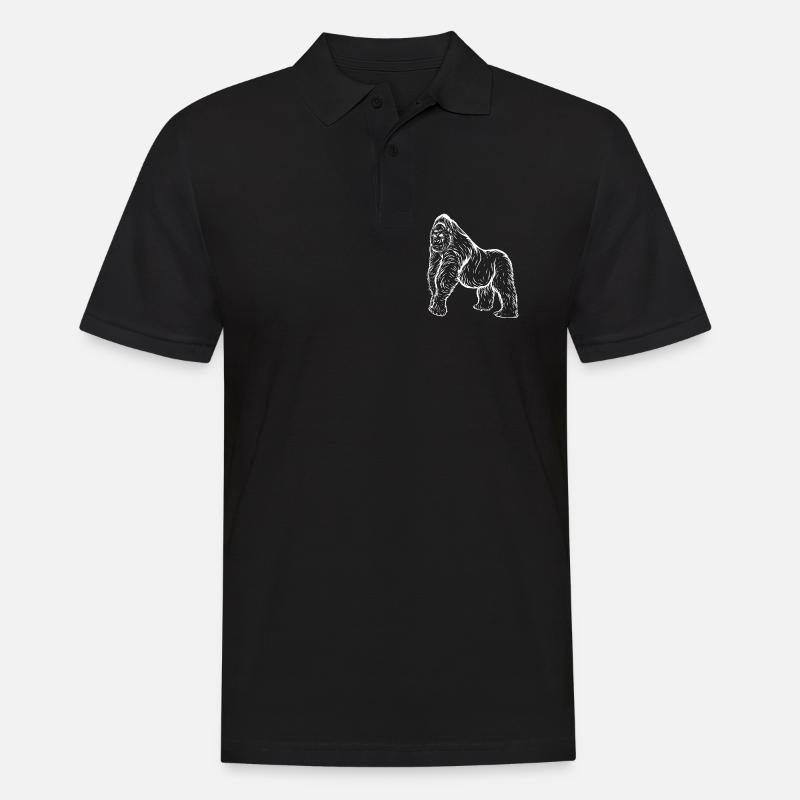 Gorilla - Männer Poloshirt - Schwarz