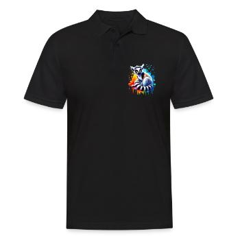 Lemur - Männer Poloshirt - Schwarz - Vorne - Kai (181cm)