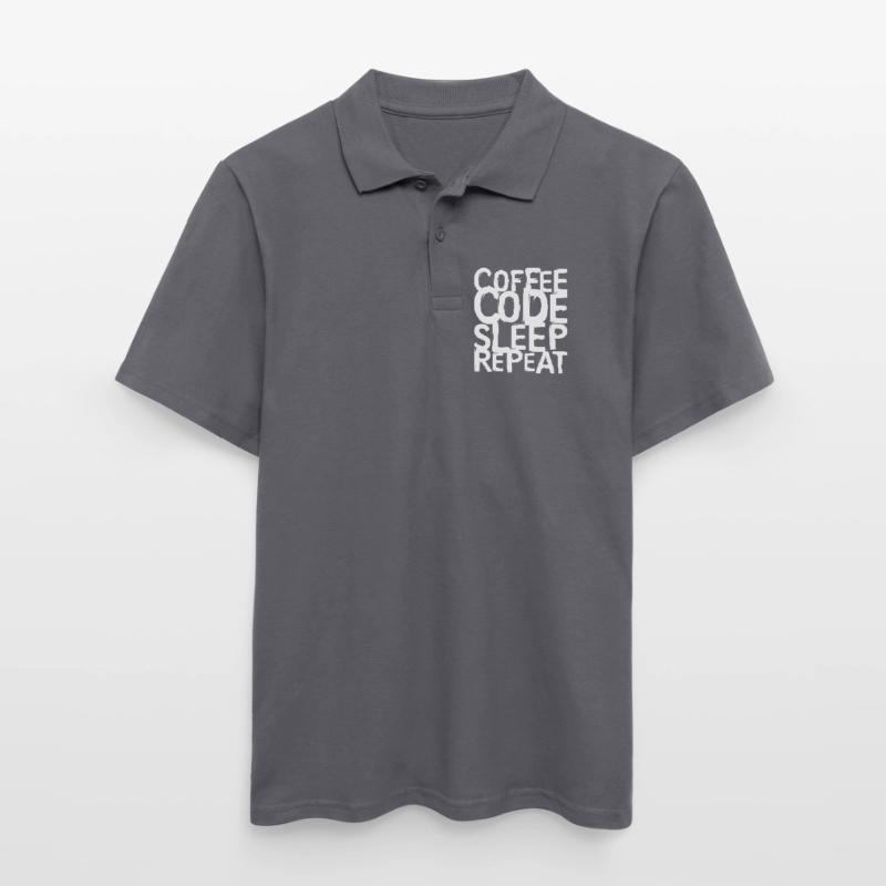 coffee code Programmer - Computer Science Work Logo Men's Polo Shirt