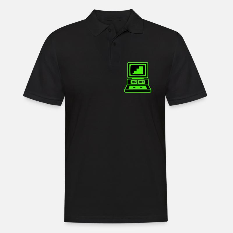 Computer Minimal Pop-Art - Männer Poloshirt - Schwarz