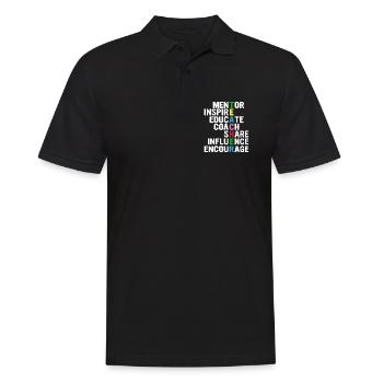 Lehrer-Akrostichon: Mentor, Inspirieren,... - Männer Poloshirt - Schwarz - Vorne - Kai (181cm)