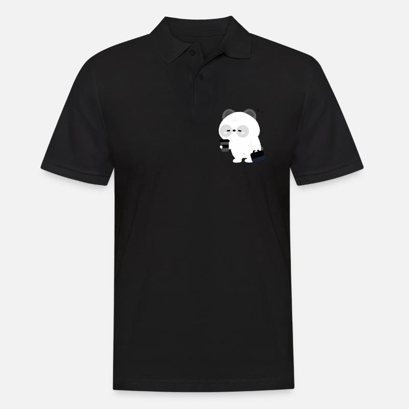Panda Kaffeepause - Männer Poloshirt - Schwarz