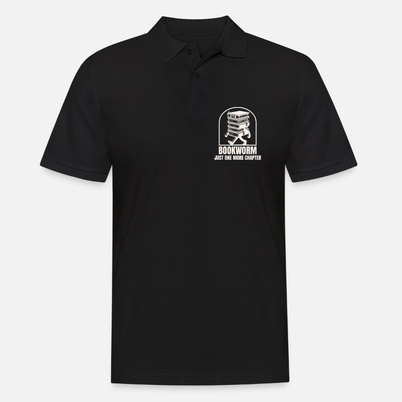 Bookworm Stride: Gestapelte Kapitel - Männer Poloshirt - Schwarz