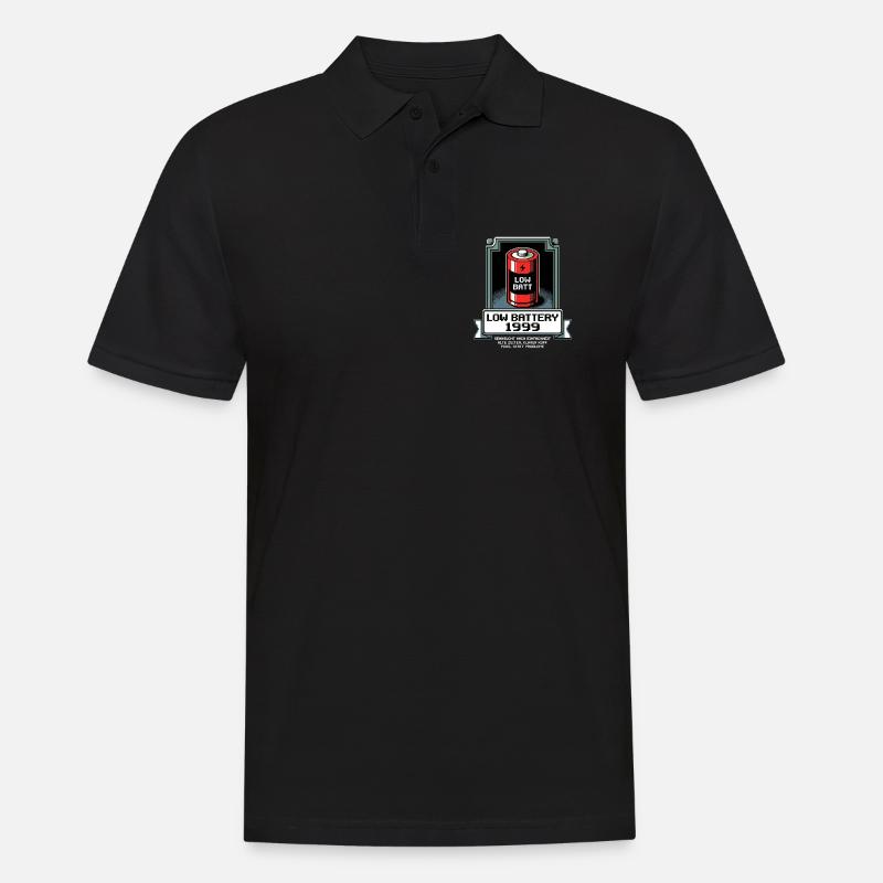 Low Battery Alte Zeiten - Männer Poloshirt - Schwarz
