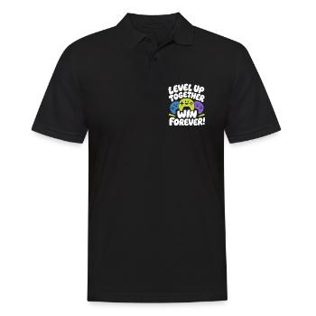 Level Up Together Win Forever - Men's Polo Shirt - black - Front - Kai (181cm)