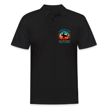 Funny Surfing Dad Birthday Gift for Surfer - Men's Polo Shirt - black - Front - Kai (181cm)