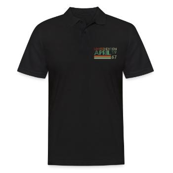 56ème anniversaire Avril Millésime 1967 Millésime - Polo Homme - noir - Devant - Kai (181cm)